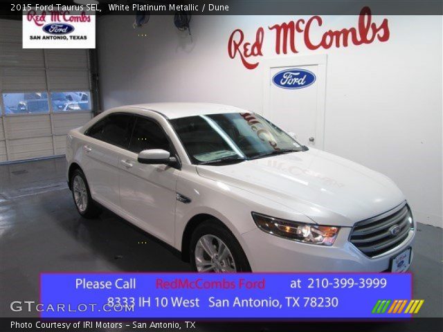 2015 Ford Taurus SEL in White Platinum Metallic