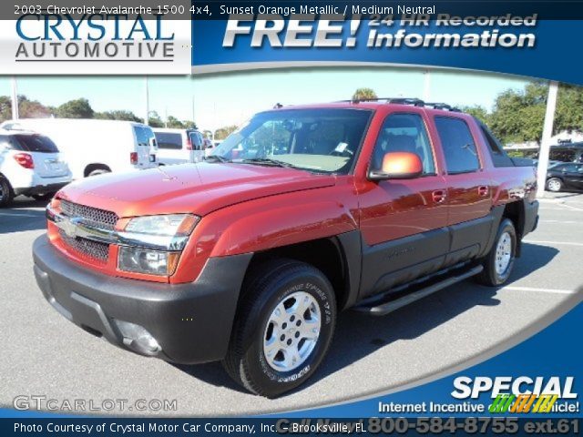 2003 Chevrolet Avalanche 1500 4x4 in Sunset Orange Metallic