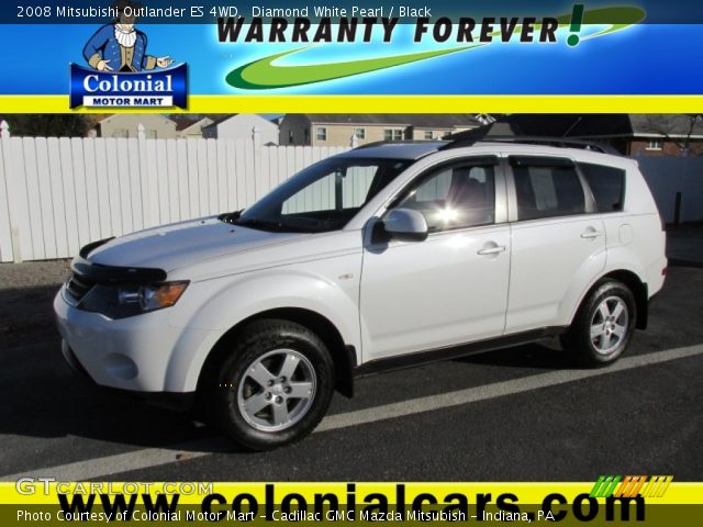2008 Mitsubishi Outlander ES 4WD in Diamond White Pearl