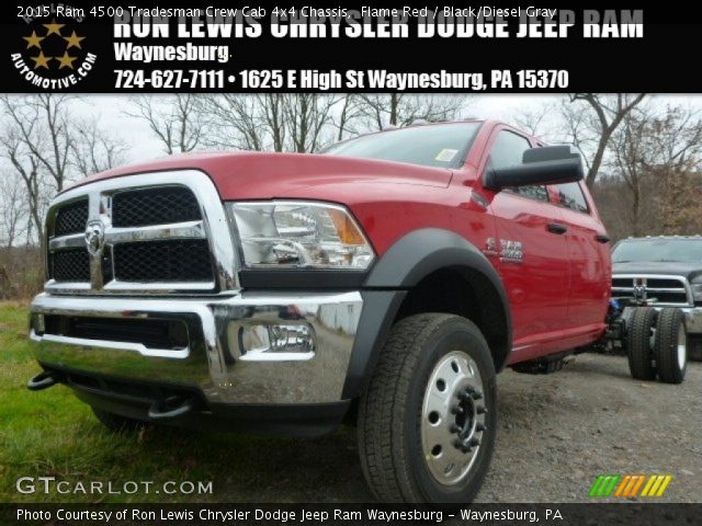 2015 Ram 4500 Tradesman Crew Cab 4x4 Chassis in Flame Red