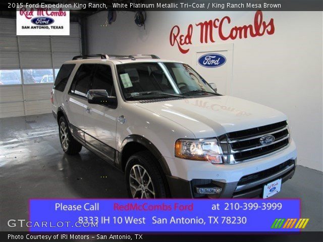 2015 Ford Expedition King Ranch in White Platinum Metallic Tri-Coat