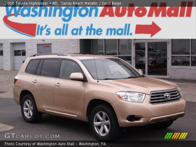 2008 Toyota Highlander 4WD in Sandy Beach Metallic