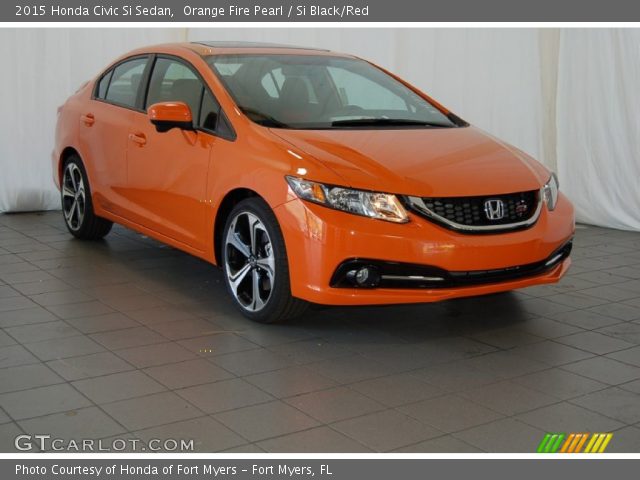 2015 Honda Civic Si Sedan in Orange Fire Pearl
