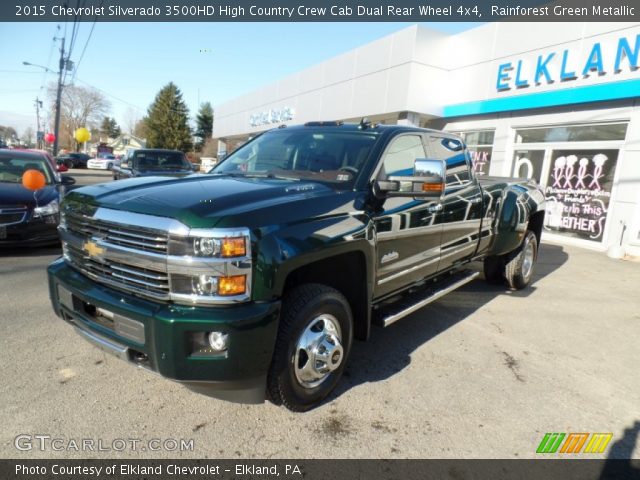 2015 Chevrolet Silverado 3500HD High Country Crew Cab Dual Rear Wheel 4x4 in Rainforest Green Metallic