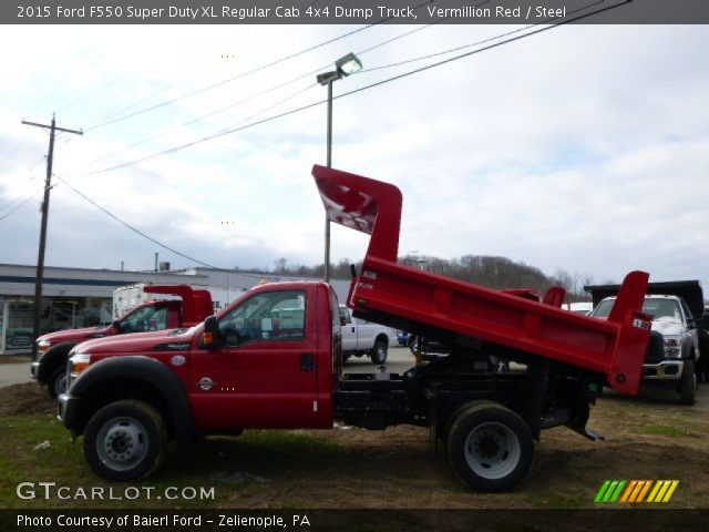2015 Ford F550 Super Duty XL Regular Cab 4x4 Dump Truck in Vermillion Red