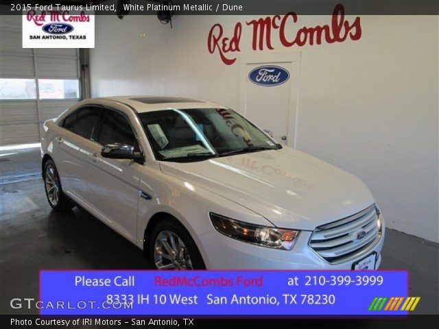 2015 Ford Taurus Limited in White Platinum Metallic