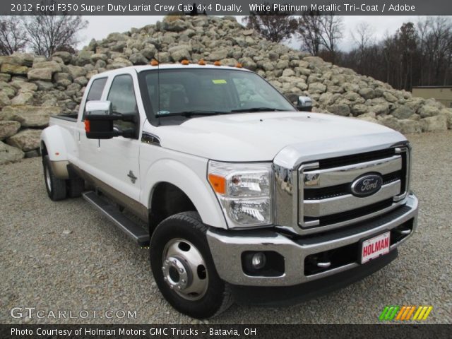 2012 Ford F350 Super Duty Lariat Crew Cab 4x4 Dually in White Platinum Metallic Tri-Coat