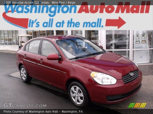 2008 Hyundai Accent GLS Sedan in Wine Red