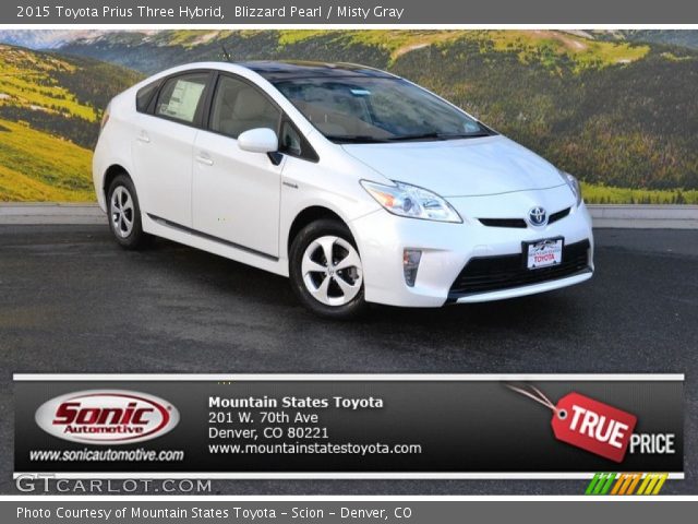 2015 Toyota Prius Three Hybrid in Blizzard Pearl
