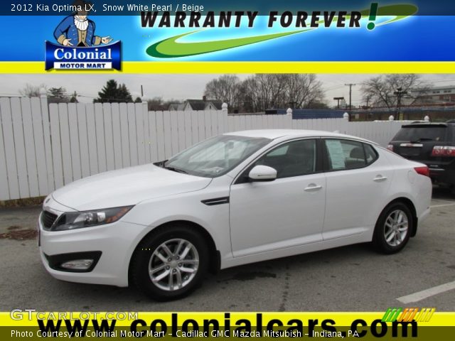 2012 Kia Optima LX in Snow White Pearl
