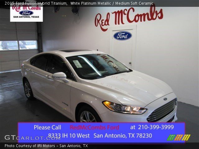 2015 Ford Fusion Hybrid Titanium in White Platinum Metallic