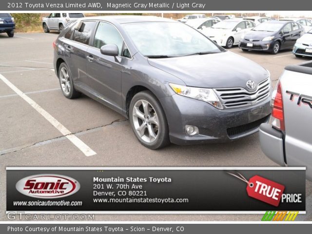 2012 Toyota Venza Limited AWD in Magnetic Gray Metallic