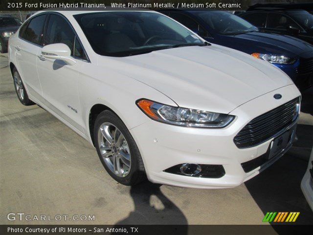 2015 Ford Fusion Hybrid Titanium in White Platinum Metallic