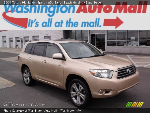 2008 Toyota Highlander Sport 4WD in Sandy Beach Metallic