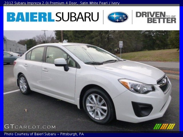 2012 Subaru Impreza 2.0i Premium 4 Door in Satin White Pearl