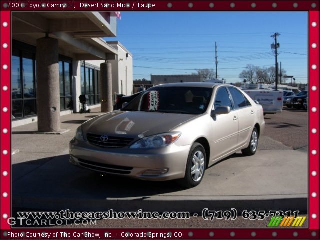 2003 Toyota Camry LE in Desert Sand Mica