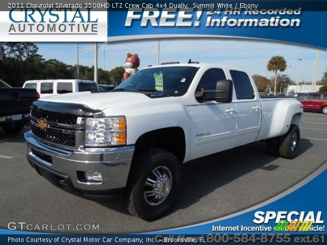 2011 Chevrolet Silverado 3500HD LTZ Crew Cab 4x4 Dually in Summit White