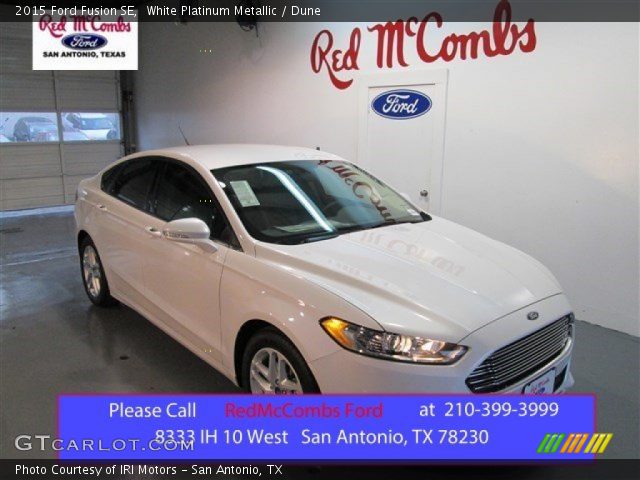2015 Ford Fusion SE in White Platinum Metallic