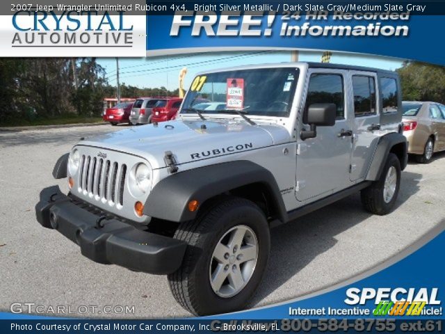 2007 Jeep Wrangler Unlimited Rubicon 4x4 in Bright Silver Metallic