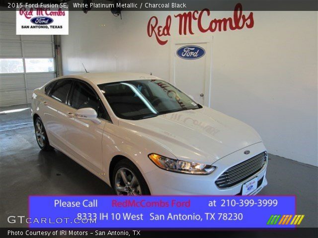 2015 Ford Fusion SE in White Platinum Metallic