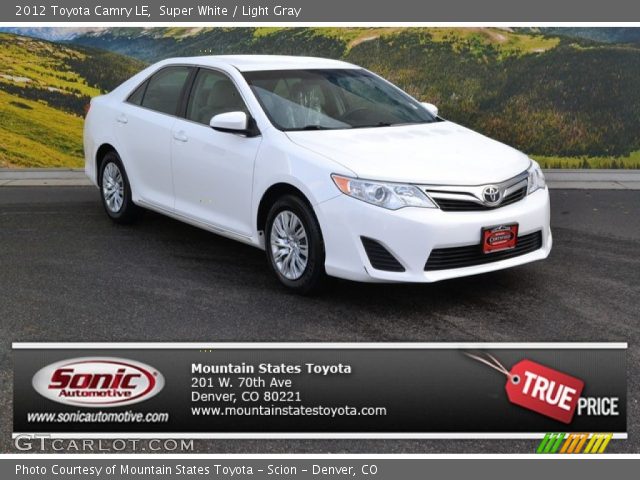 2012 Toyota Camry LE in Super White