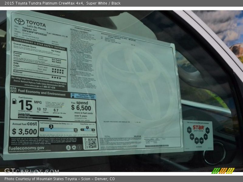 Super White / Black 2015 Toyota Tundra Platinum CrewMax 4x4