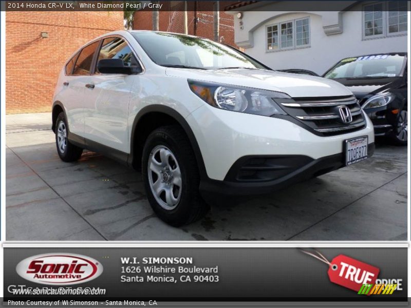 White Diamond Pearl / Gray 2014 Honda CR-V LX