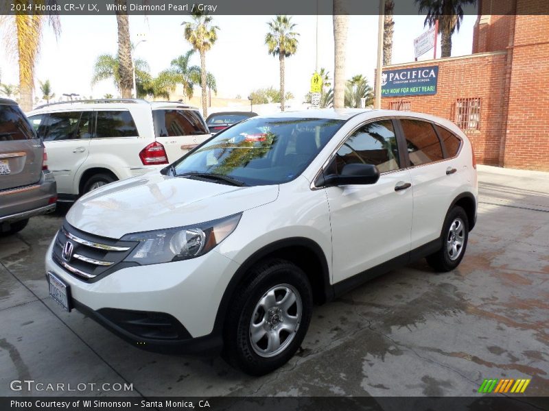 White Diamond Pearl / Gray 2014 Honda CR-V LX