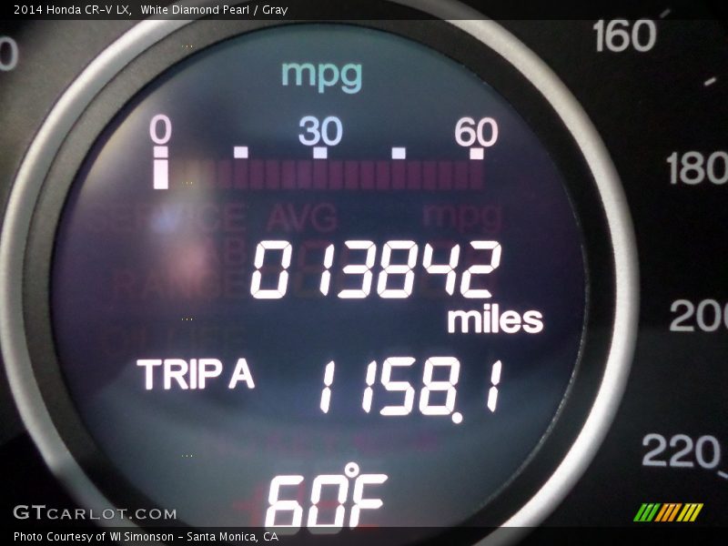 White Diamond Pearl / Gray 2014 Honda CR-V LX