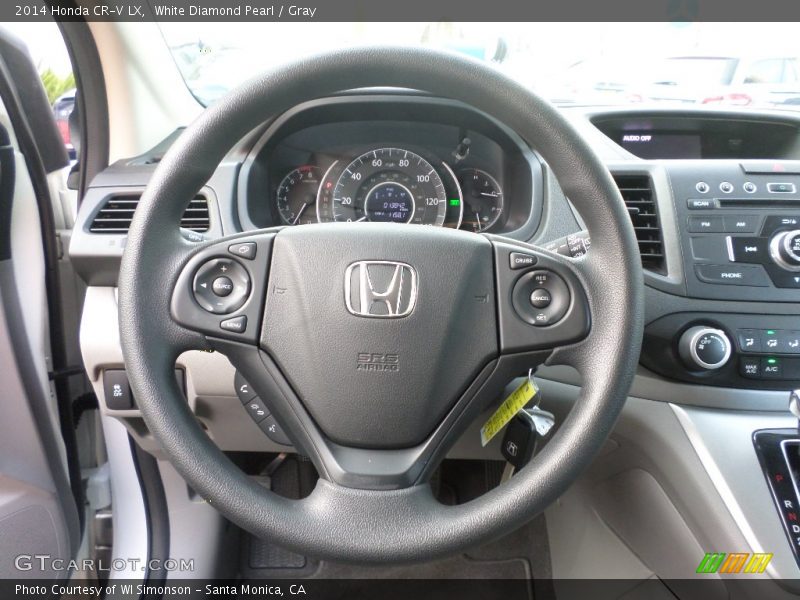 White Diamond Pearl / Gray 2014 Honda CR-V LX