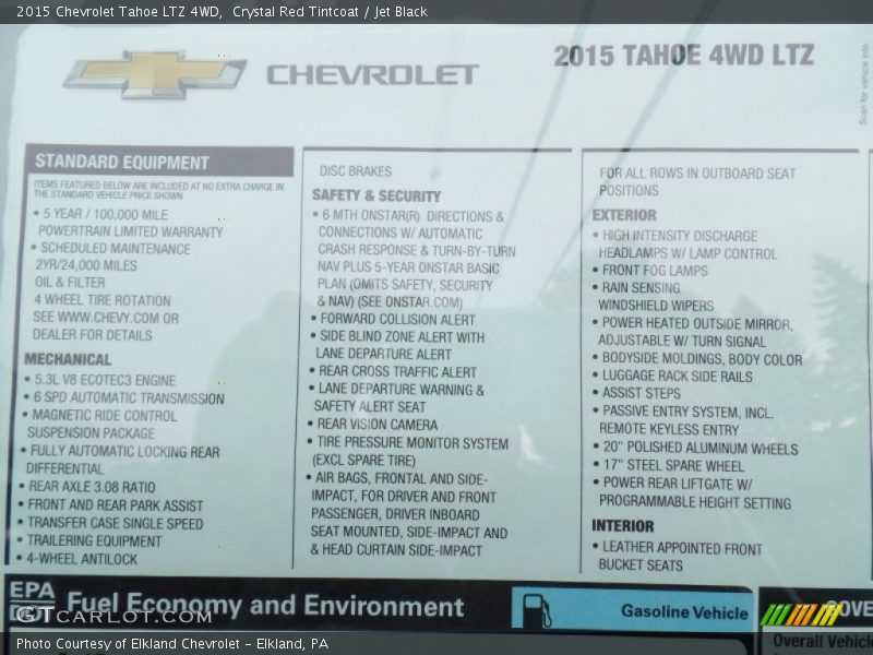 Crystal Red Tintcoat / Jet Black 2015 Chevrolet Tahoe LTZ 4WD