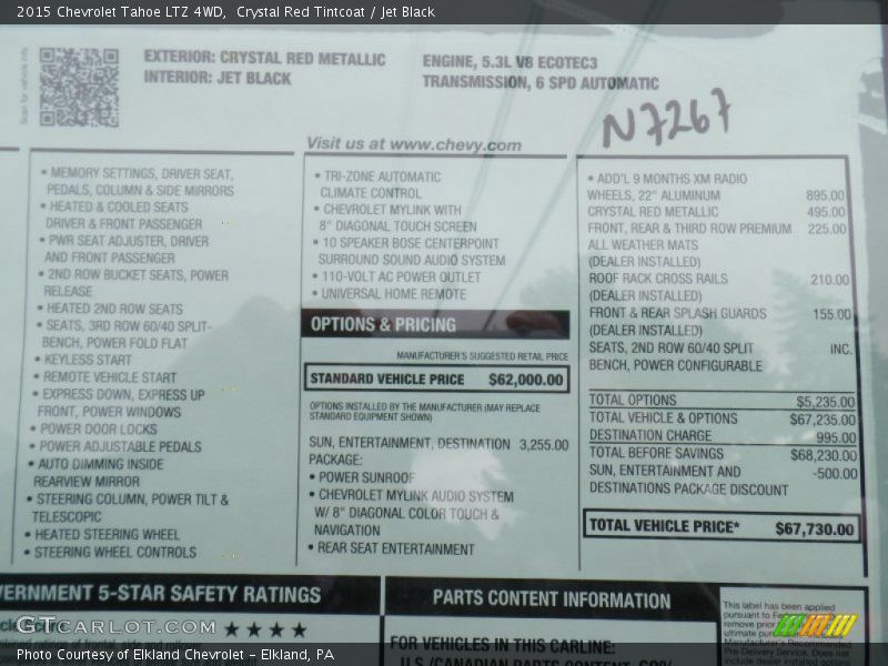 Crystal Red Tintcoat / Jet Black 2015 Chevrolet Tahoe LTZ 4WD