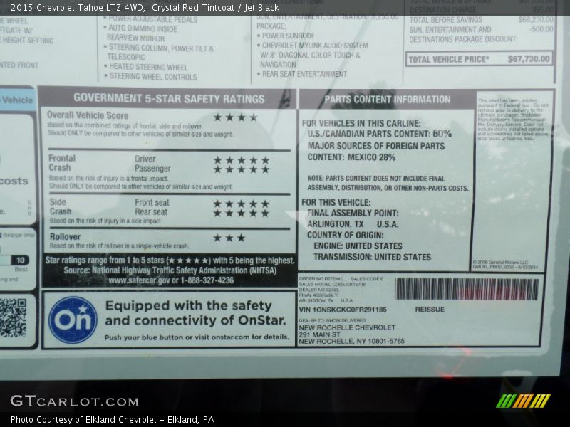 Crystal Red Tintcoat / Jet Black 2015 Chevrolet Tahoe LTZ 4WD