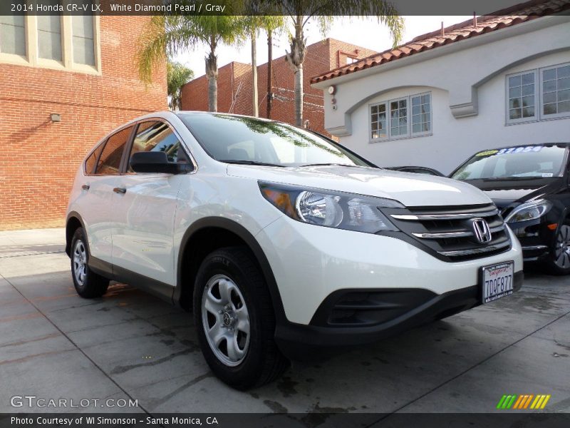 White Diamond Pearl / Gray 2014 Honda CR-V LX