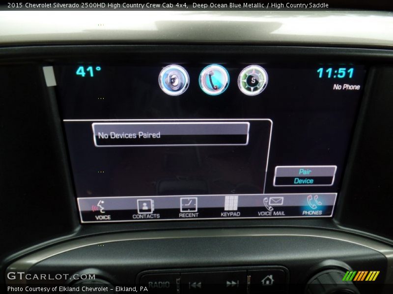 Deep Ocean Blue Metallic / High Country Saddle 2015 Chevrolet Silverado 2500HD High Country Crew Cab 4x4