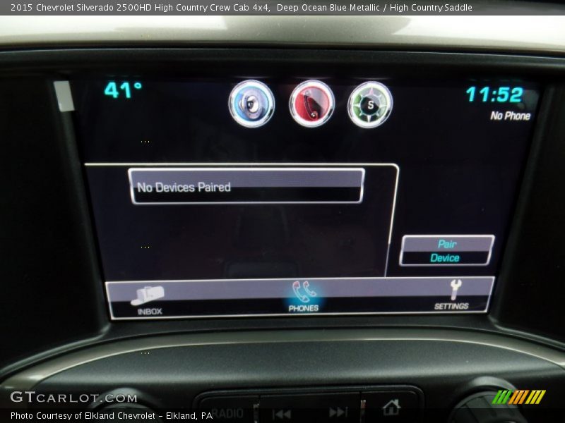Deep Ocean Blue Metallic / High Country Saddle 2015 Chevrolet Silverado 2500HD High Country Crew Cab 4x4