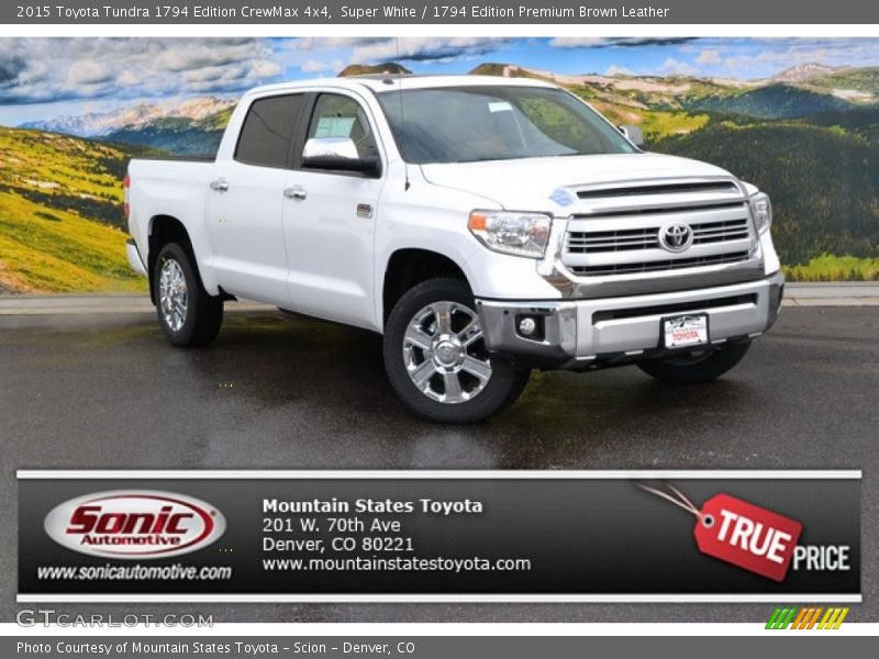 Super White / 1794 Edition Premium Brown Leather 2015 Toyota Tundra 1794 Edition CrewMax 4x4