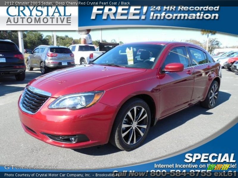 Deep Cherry Red Crystal Pearl Coat / Black 2012 Chrysler 200 S Sedan