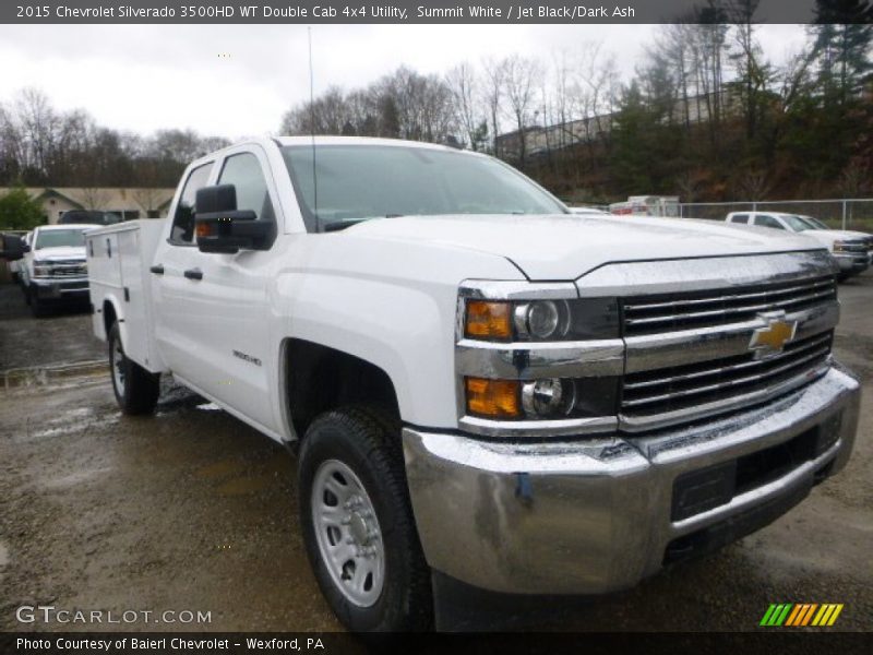 Summit White / Jet Black/Dark Ash 2015 Chevrolet Silverado 3500HD WT Double Cab 4x4 Utility