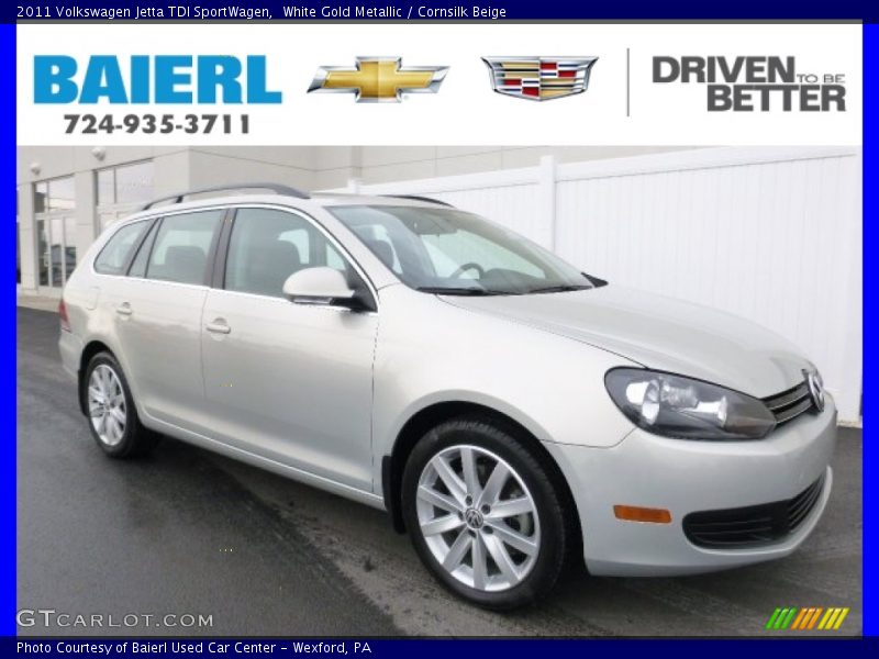 White Gold Metallic / Cornsilk Beige 2011 Volkswagen Jetta TDI SportWagen
