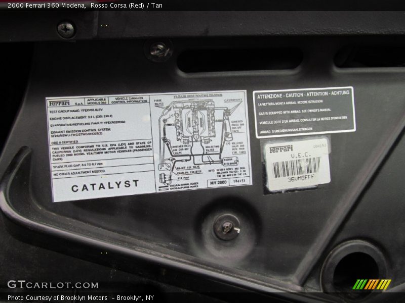 Info Tag of 2000 360 Modena