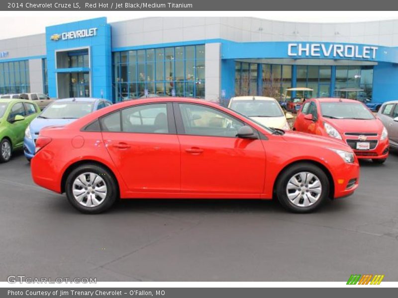 Red Hot / Jet Black/Medium Titanium 2014 Chevrolet Cruze LS