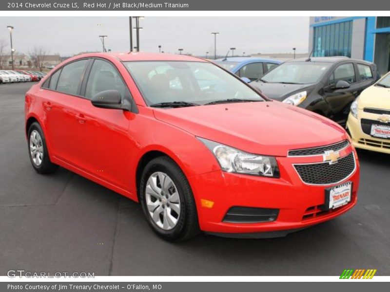 Red Hot / Jet Black/Medium Titanium 2014 Chevrolet Cruze LS