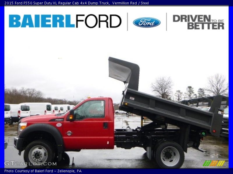 Vermillion Red / Steel 2015 Ford F550 Super Duty XL Regular Cab 4x4 Dump Truck