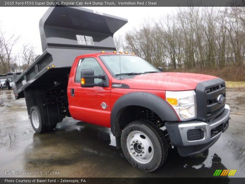 Vermillion Red / Steel 2015 Ford F550 Super Duty XL Regular Cab 4x4 Dump Truck
