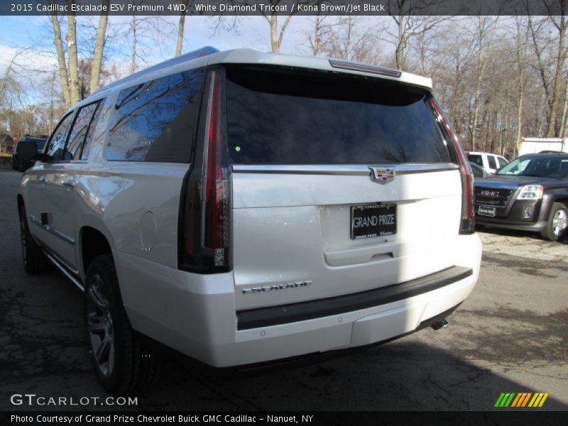 White Diamond Tricoat / Kona Brown/Jet Black 2015 Cadillac Escalade ESV Premium 4WD