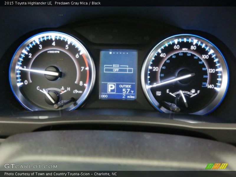 Predawn Gray Mica / Black 2015 Toyota Highlander LE