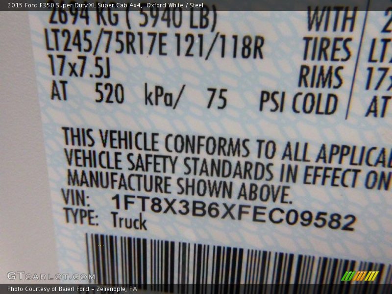 Oxford White / Steel 2015 Ford F350 Super Duty XL Super Cab 4x4
