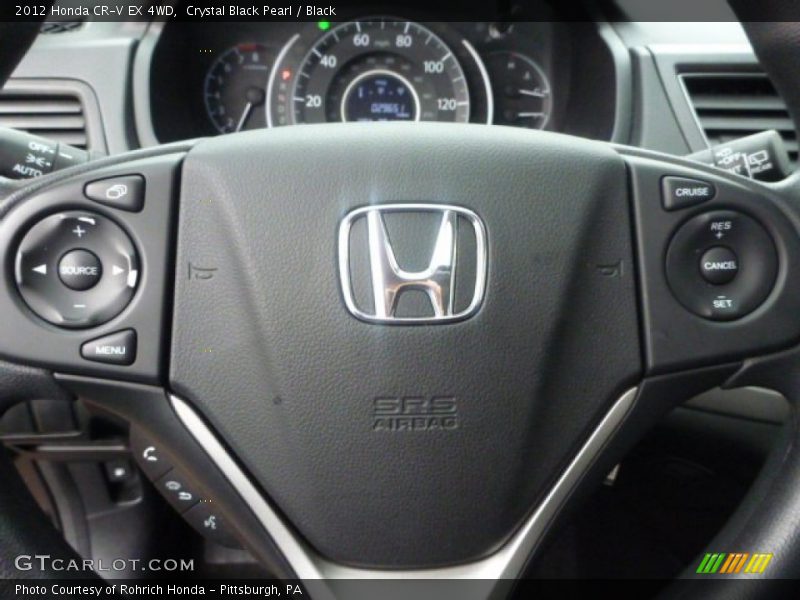 Crystal Black Pearl / Black 2012 Honda CR-V EX 4WD