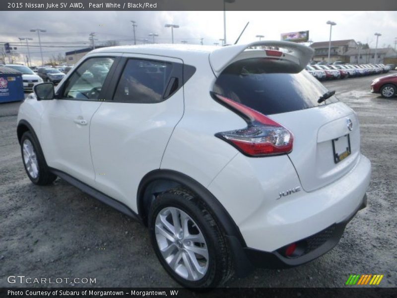 Pearl White / Black/Red 2015 Nissan Juke SV AWD